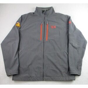 Mountain Hardwear Jacket Mens 2XL Gray Softshell Full Zip Shock Top Beer Patch‎